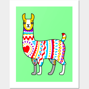 Colorful llama Posters and Art